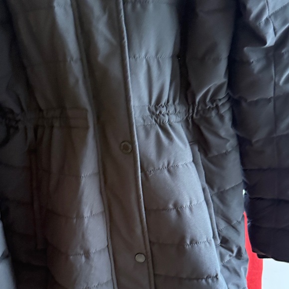 Abercrombie & Fitch Black Puffer Coat with Fur Hood - Picture 3 of 5